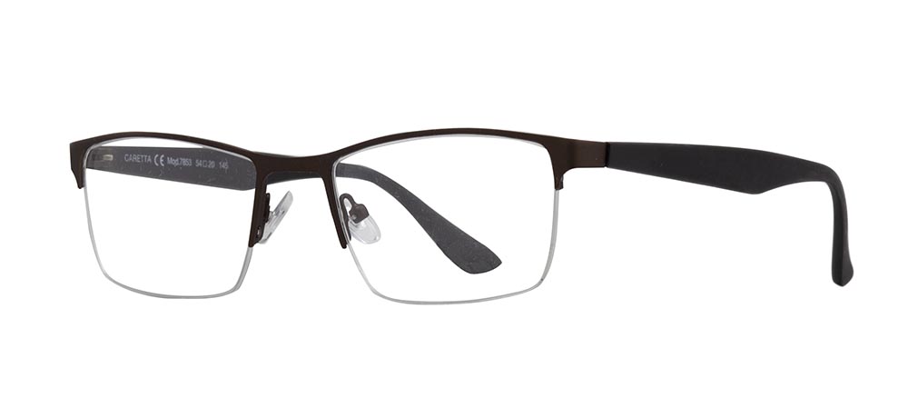 CARETTA Eyeglasses Teenage,Adult Man Rectangular Half Framed Metal Unfiltered CRTTA 7853-C.M119